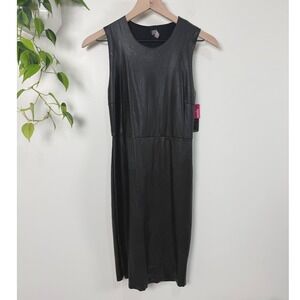 Commando Vegan Leather Sleeveless Dress Black FLD02 Luxury Basics Women S